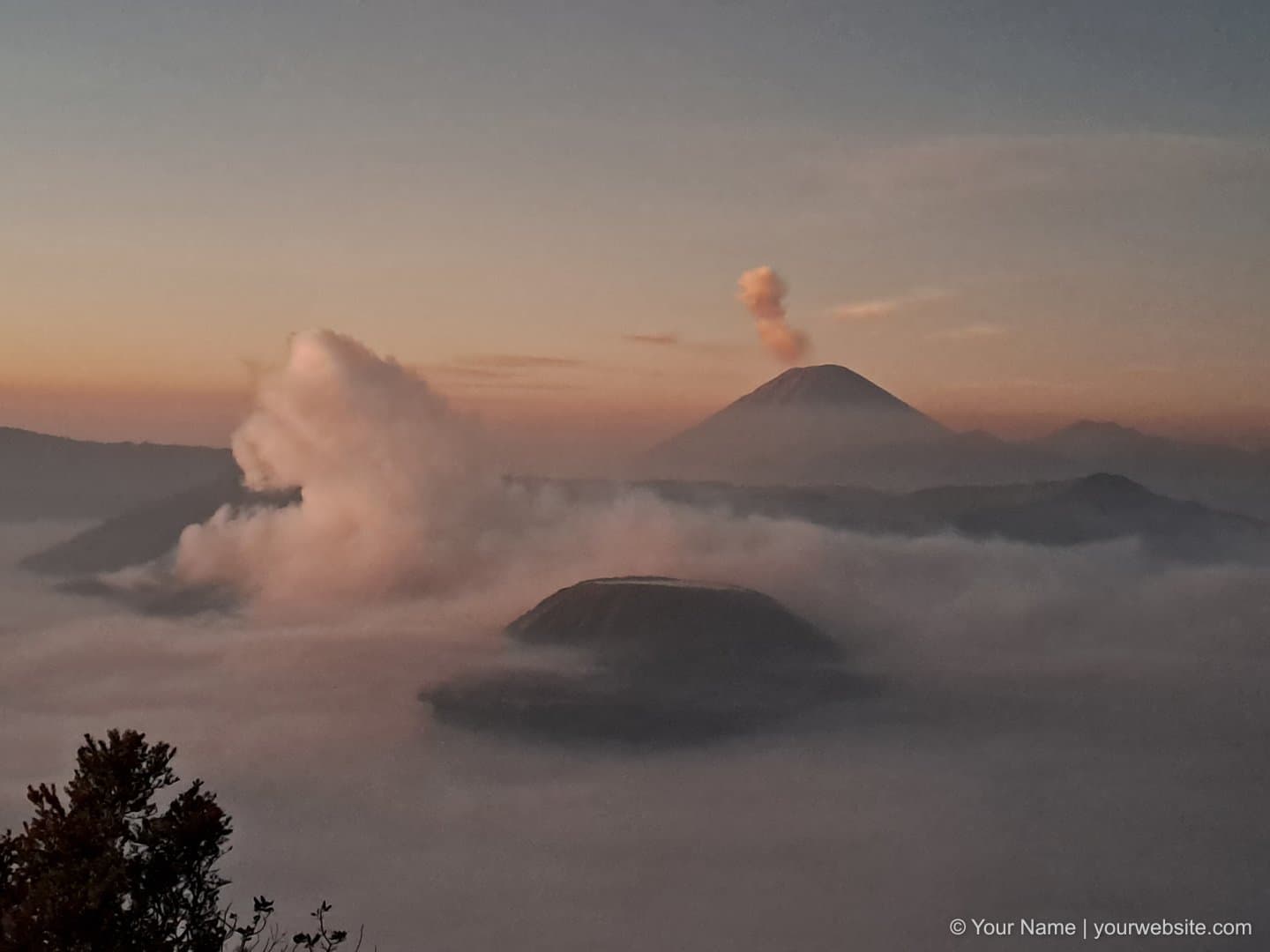 Active volcano landscape