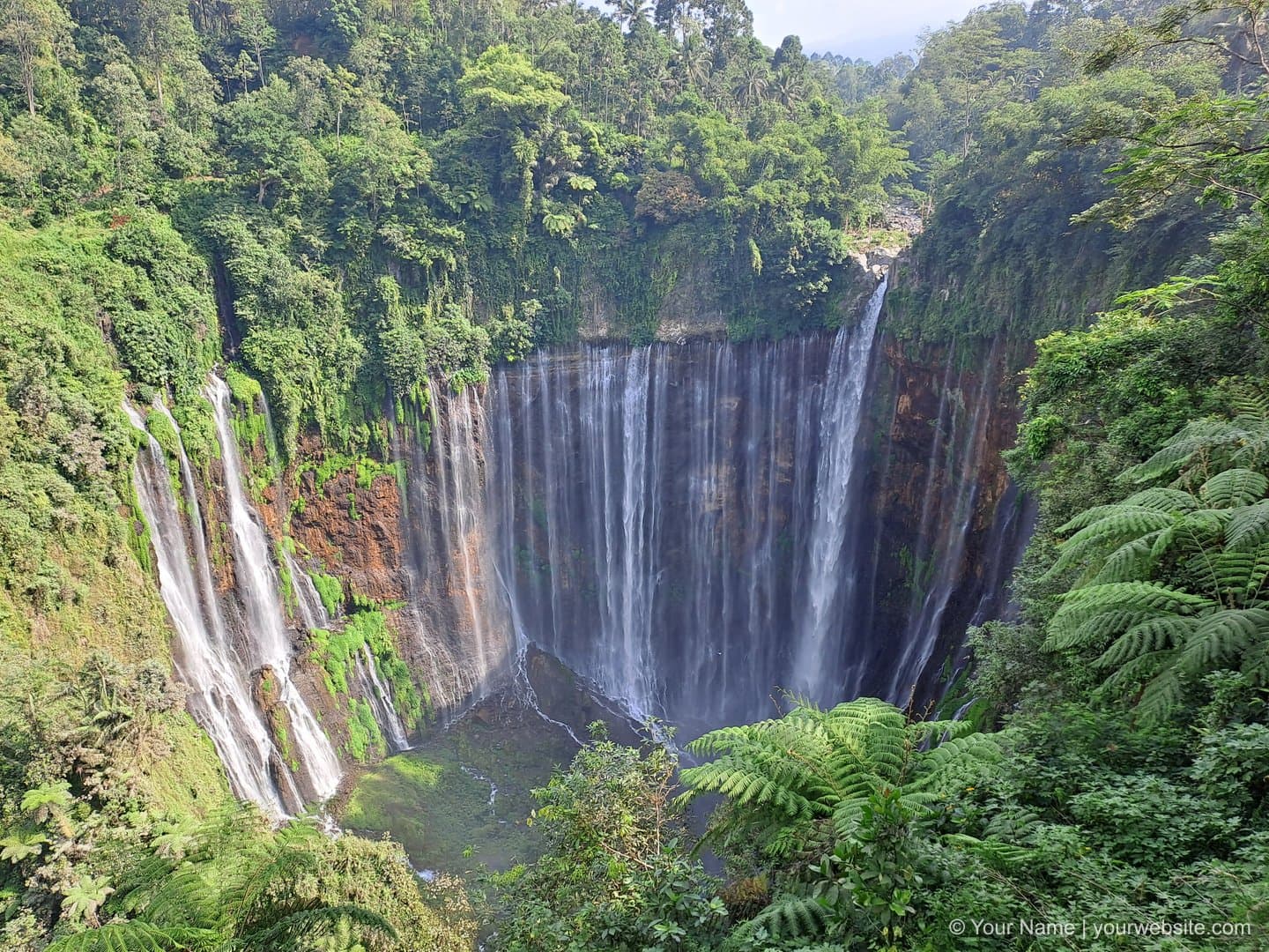 Tropical waterfall in Javanese jungle