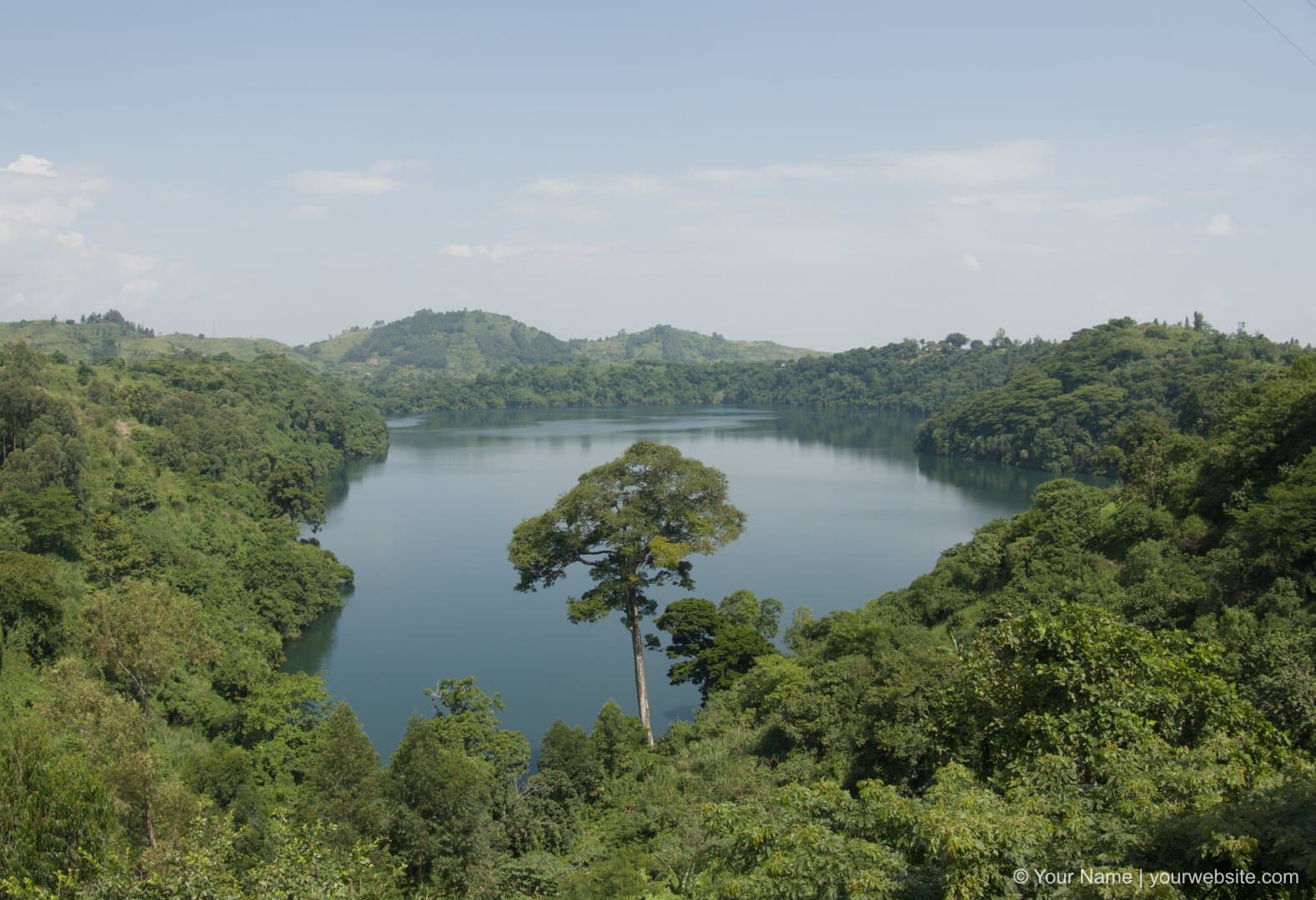 Serene lake landscape